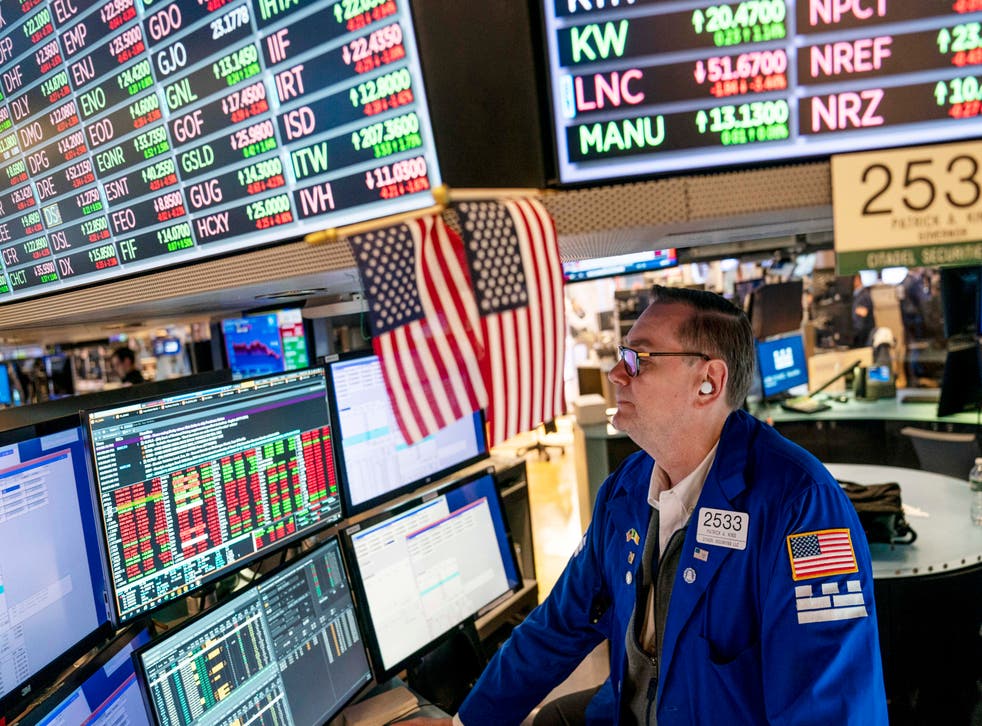 <p>The FTSE 100 index of large company chares slid 2 per cent to 7,288.56 as markets reacted to Wall Street suffering its worst day since the height of the pandemic</p>