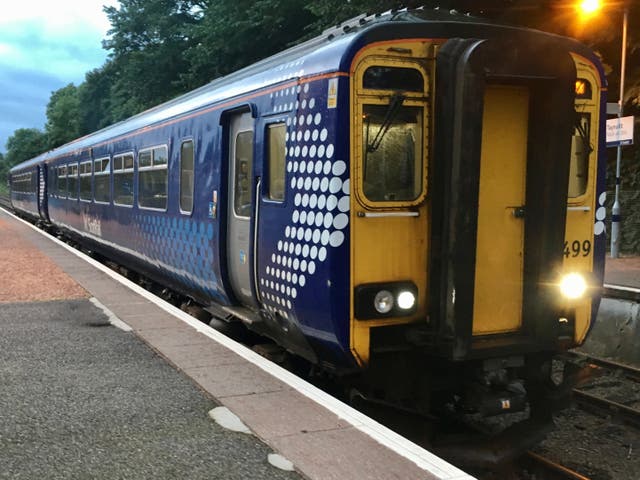 <p>Departing soon: a ScotRail train in the West Highlands</p>