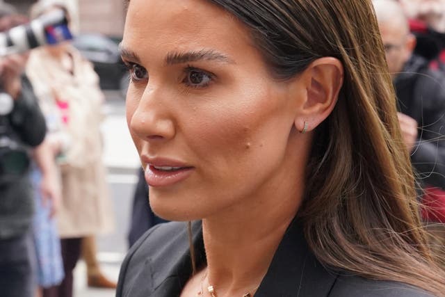 Rebekah Vardy arrives at the Royal Courts Of Justice, London (Jonathan Brady/PA)