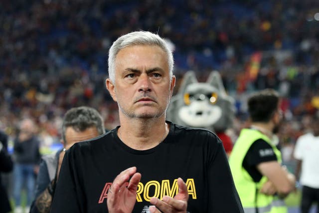 <p>Mourinho is looking to win the first ever Europa Conference League next Wednesday</p>