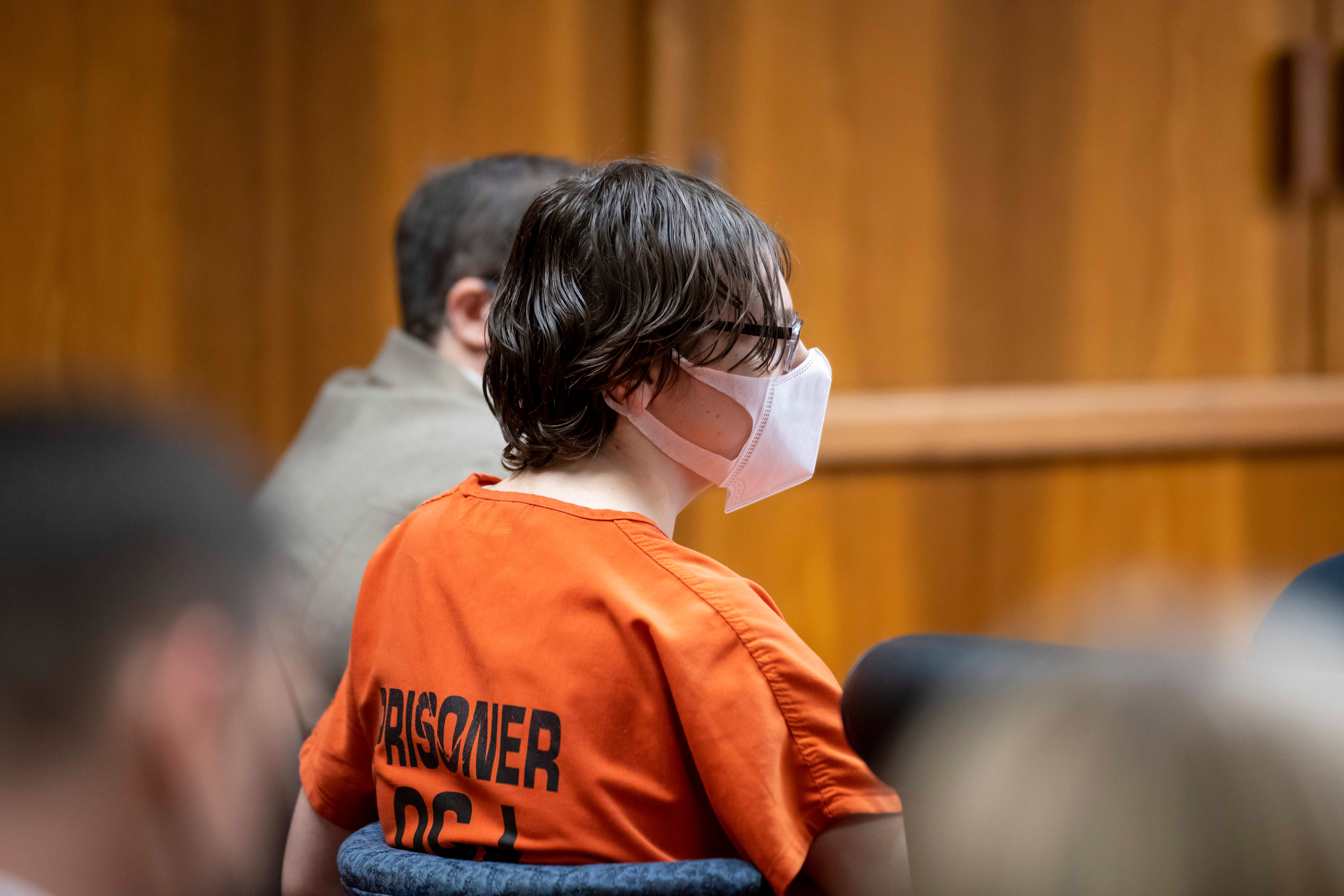 Ethan Crumbley at a hearing in February