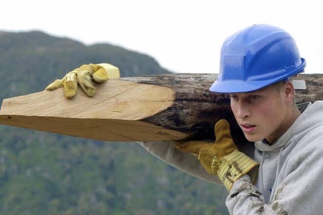 <p>Gap work: Prince William on a Raleigh International project in Chile in 2001 </p>