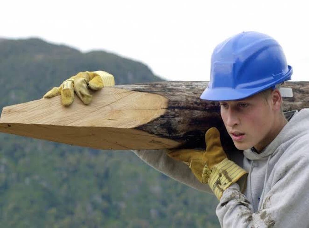 <p>Gap work: Prince William on a Raleigh International project in Chile in 2001 </p>