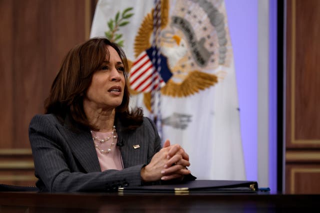 <p>Harris culpó a los políticos conservadores de librar una “guerra contra los derechos de las mujeres” </p>
