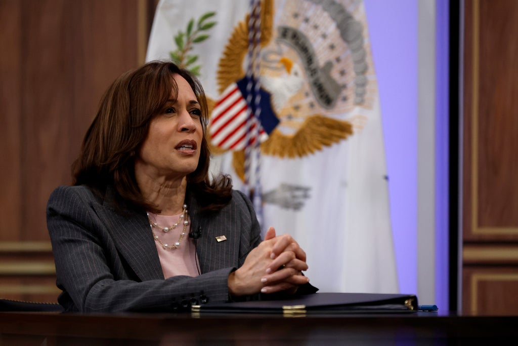 Kamala Harris slams ‘outrageous’ Oklahoma abortion ban as part of post-Roe ‘war on women’s rights’