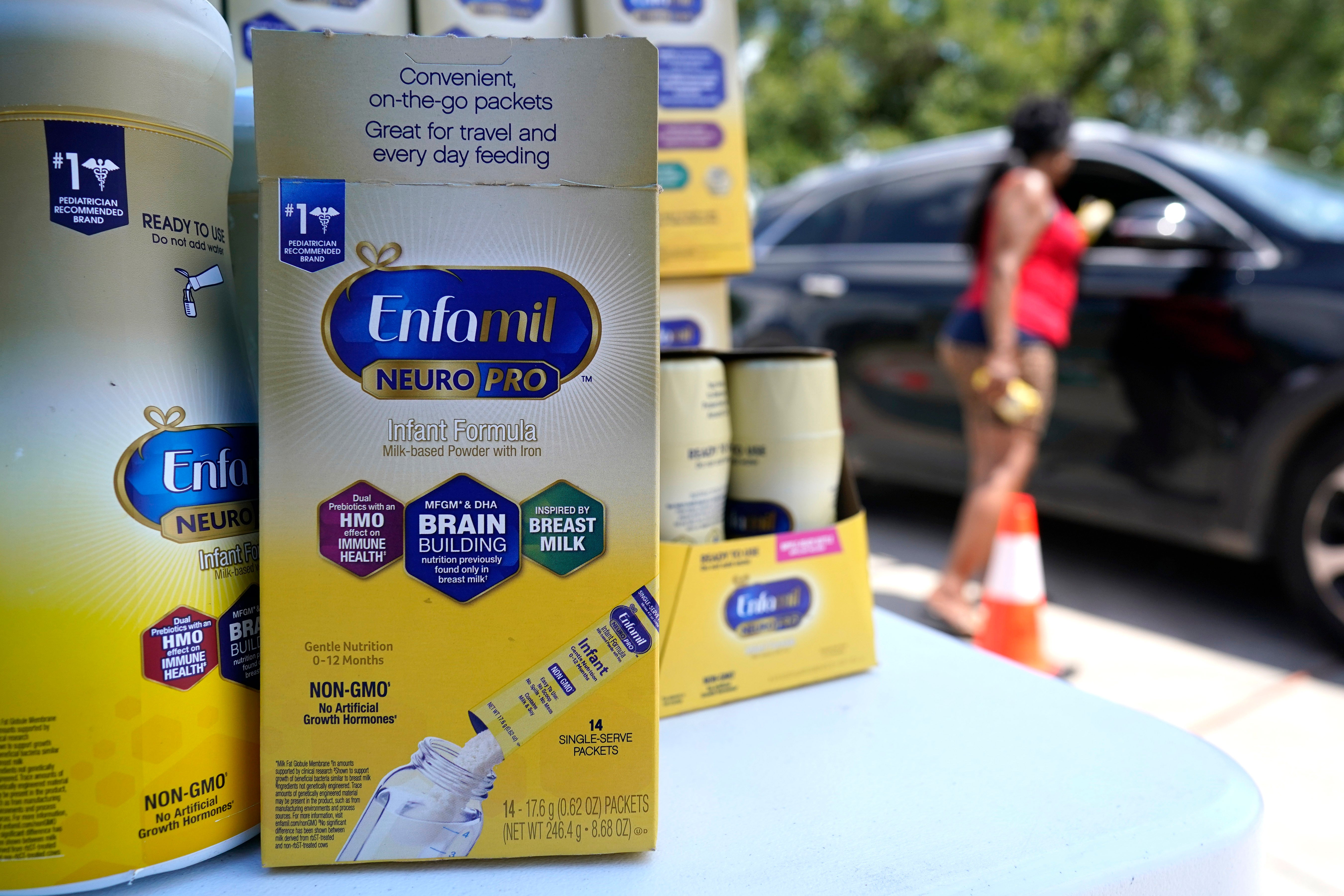 Baby formula distributed at a drive-through in Texas