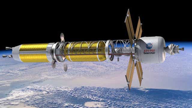 <p>Nasa concept art of a nuclear propulsion spacecraft</p>