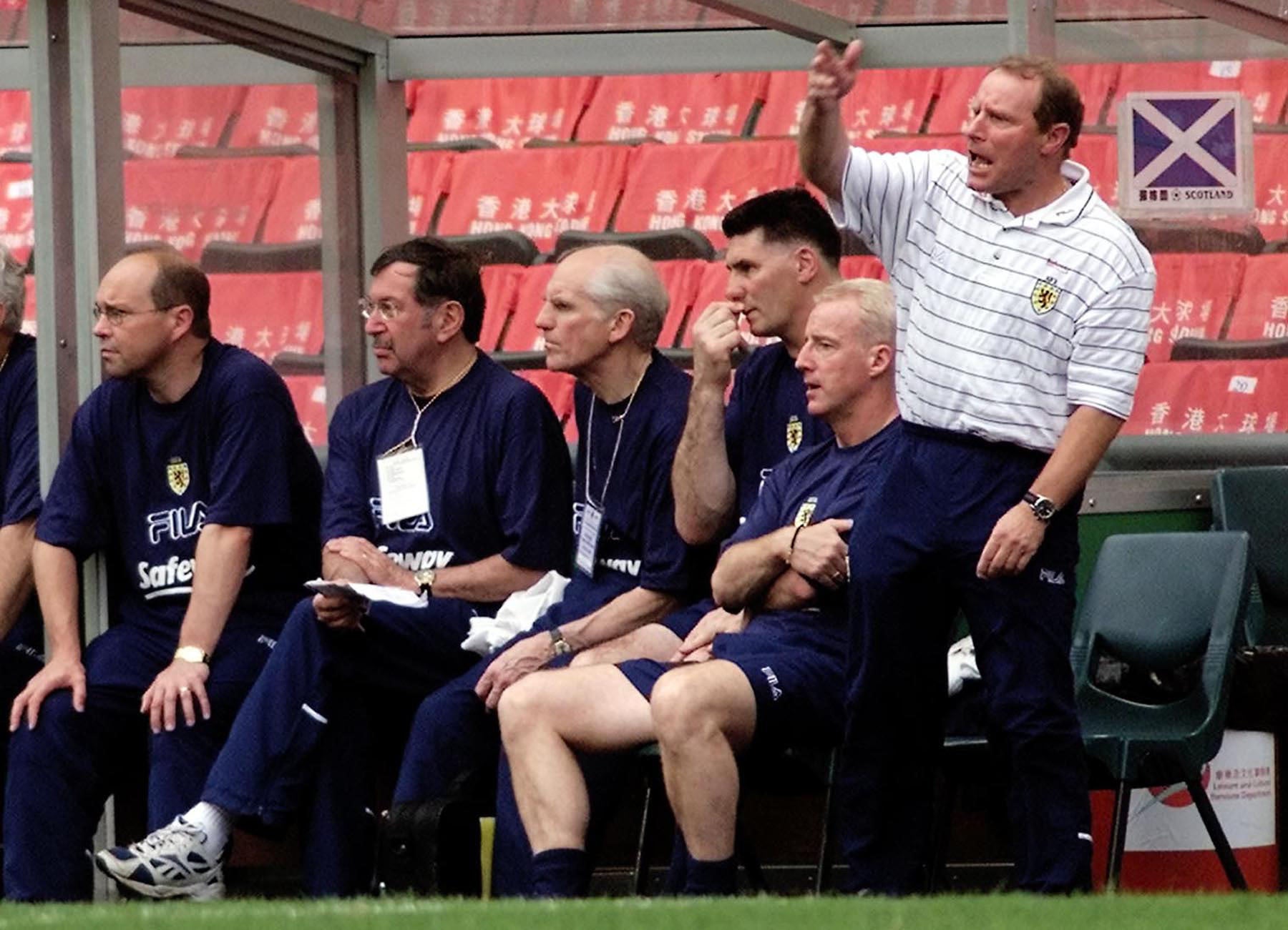 Berti Vogts (right) lost his first four matches as Scotland boss (Gareth Copley/PA)