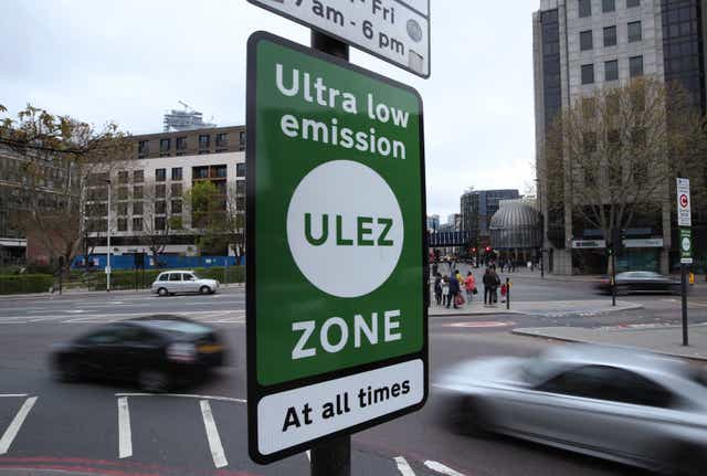 A consultation on plans to expand London’s Ultra Low Emission Zone (Ulez) to cover the entire city has been launched (Yui Mok/PA)