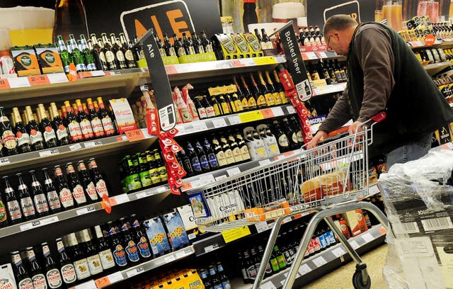 <p>Sales of alcohol in supermarkets were strong in April (PA)</p>