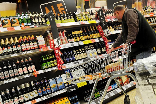 Sales of alcohol in supermarkets were strong in April (PA)