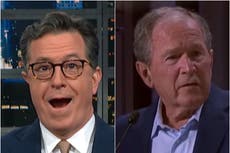 Stephen Colbert roasts George Bush after Ukraine speech gaffe