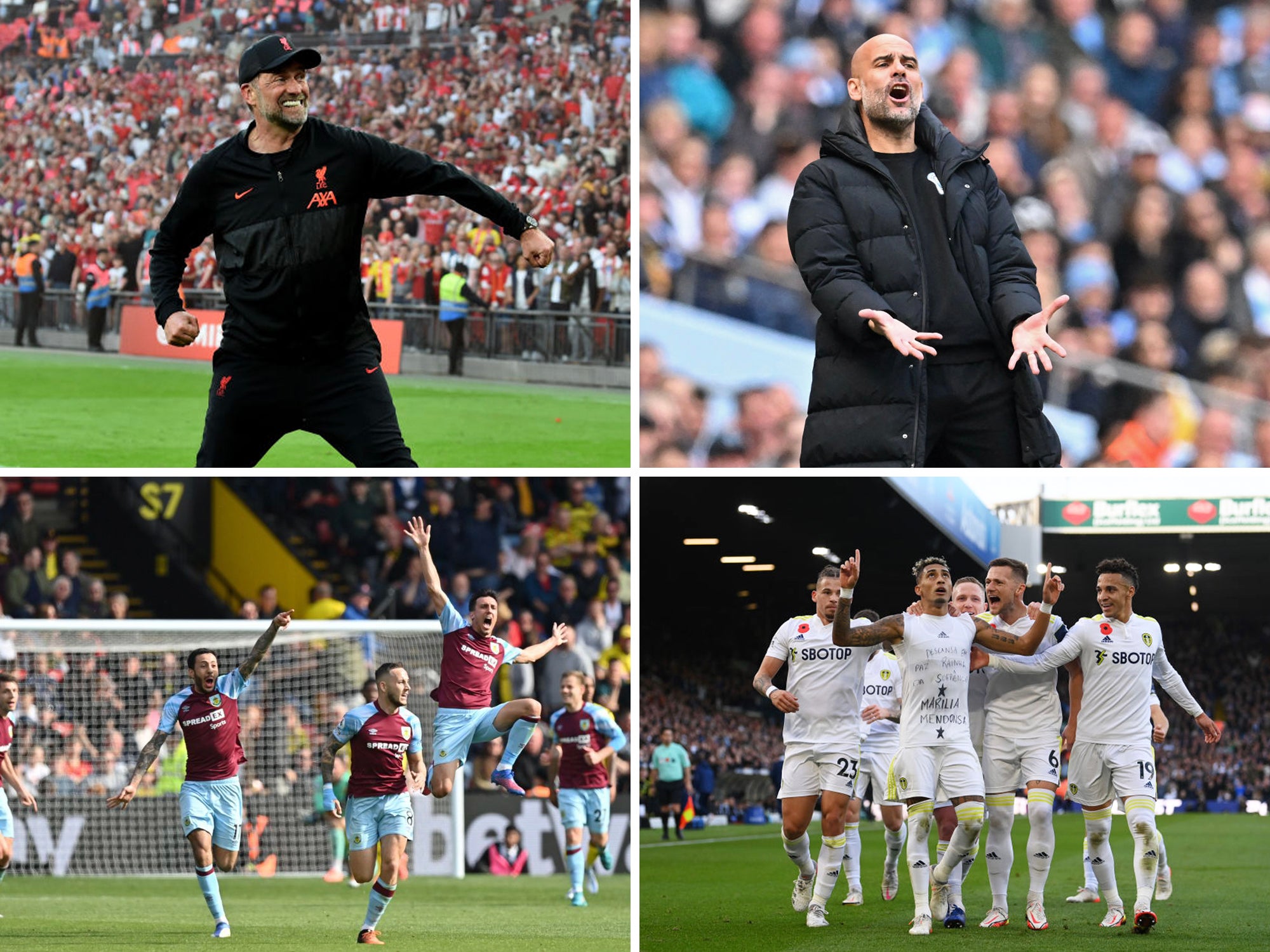 Manchester City and Liverpool are fighting for the title on the final day while either Burnley or Leeds will be relegated