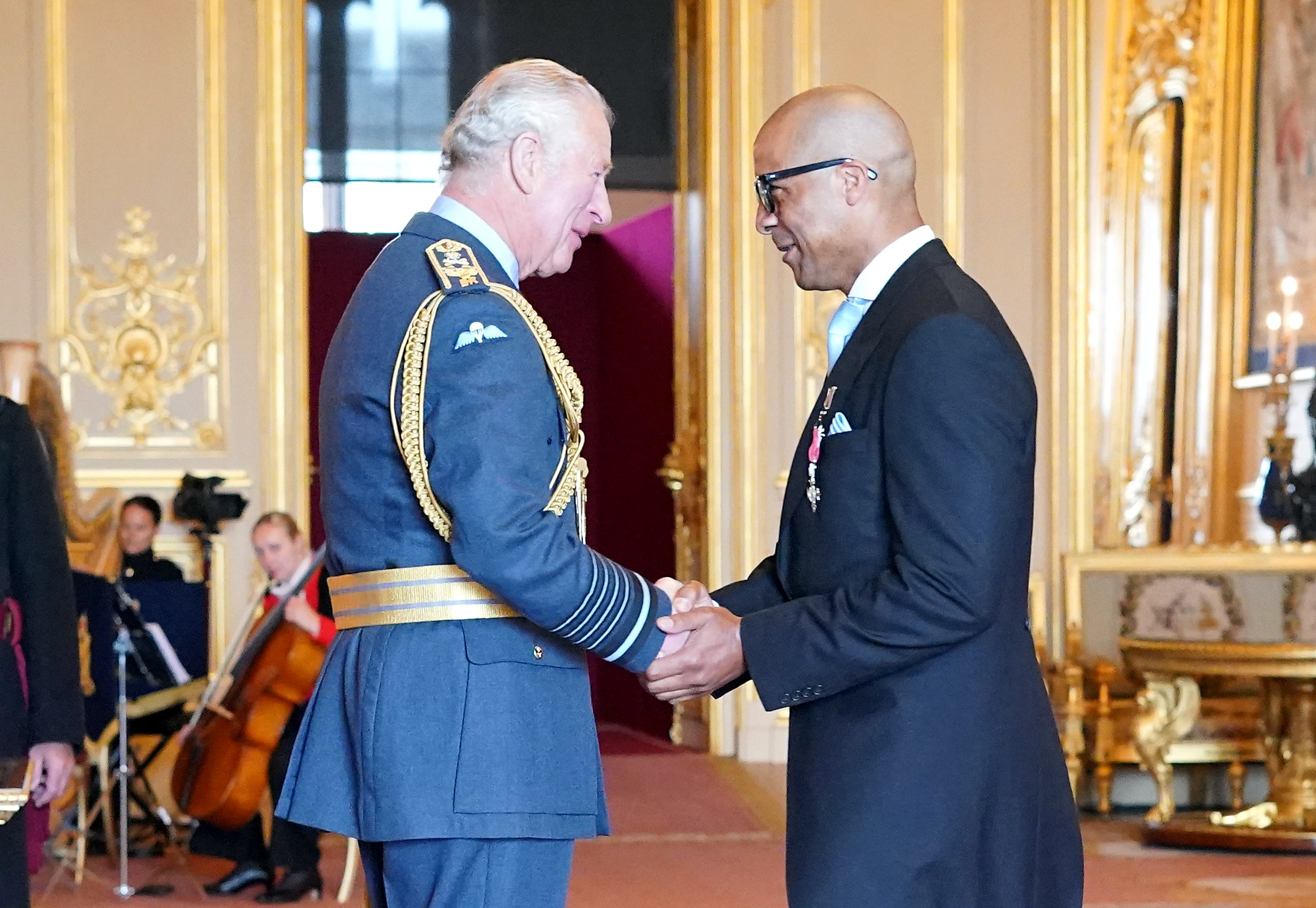 Jay Blades is made an MBE by the Prince of Wales (Jonathan Brady/PA)