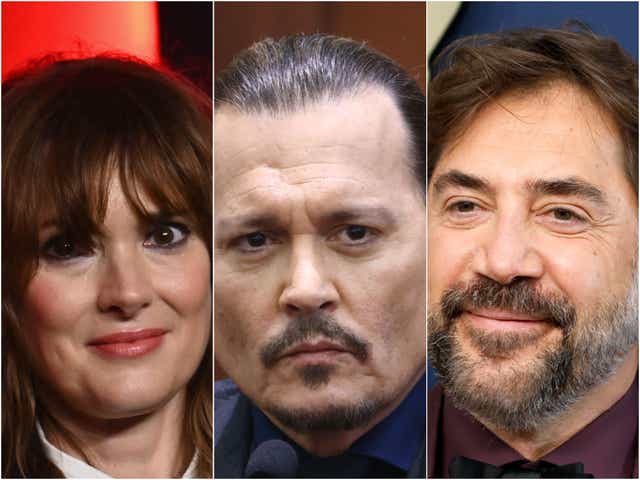 <p>Winona Ryder, Johnny Depp and Javier Bardem</p>