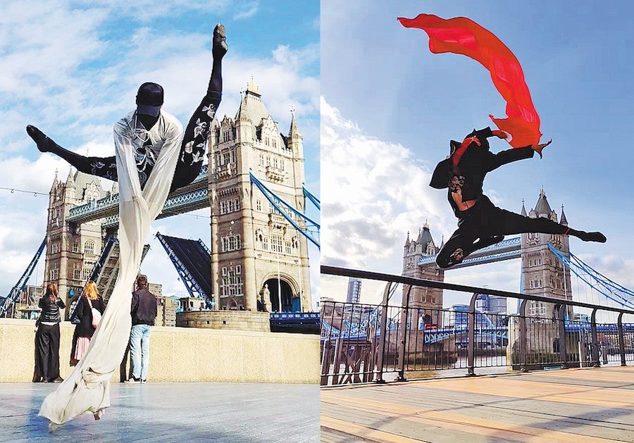 London landmarks form the backdrops for Ma Jiaolong’s dazzling dance displays