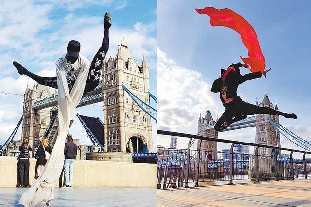 <p>London landmarks form the backdrops for Ma Jiaolong’s dazzling dance displays</p>