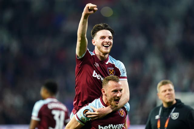 <p>Declan Rice has been linked with a move away from West Ham </p>