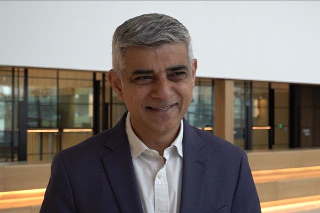 London Mayor Sadiq Khan at City Hall as Transport for London (TfL) launch their consultation on expanding the ULEZ London-wide (Karis Pearson/PA)