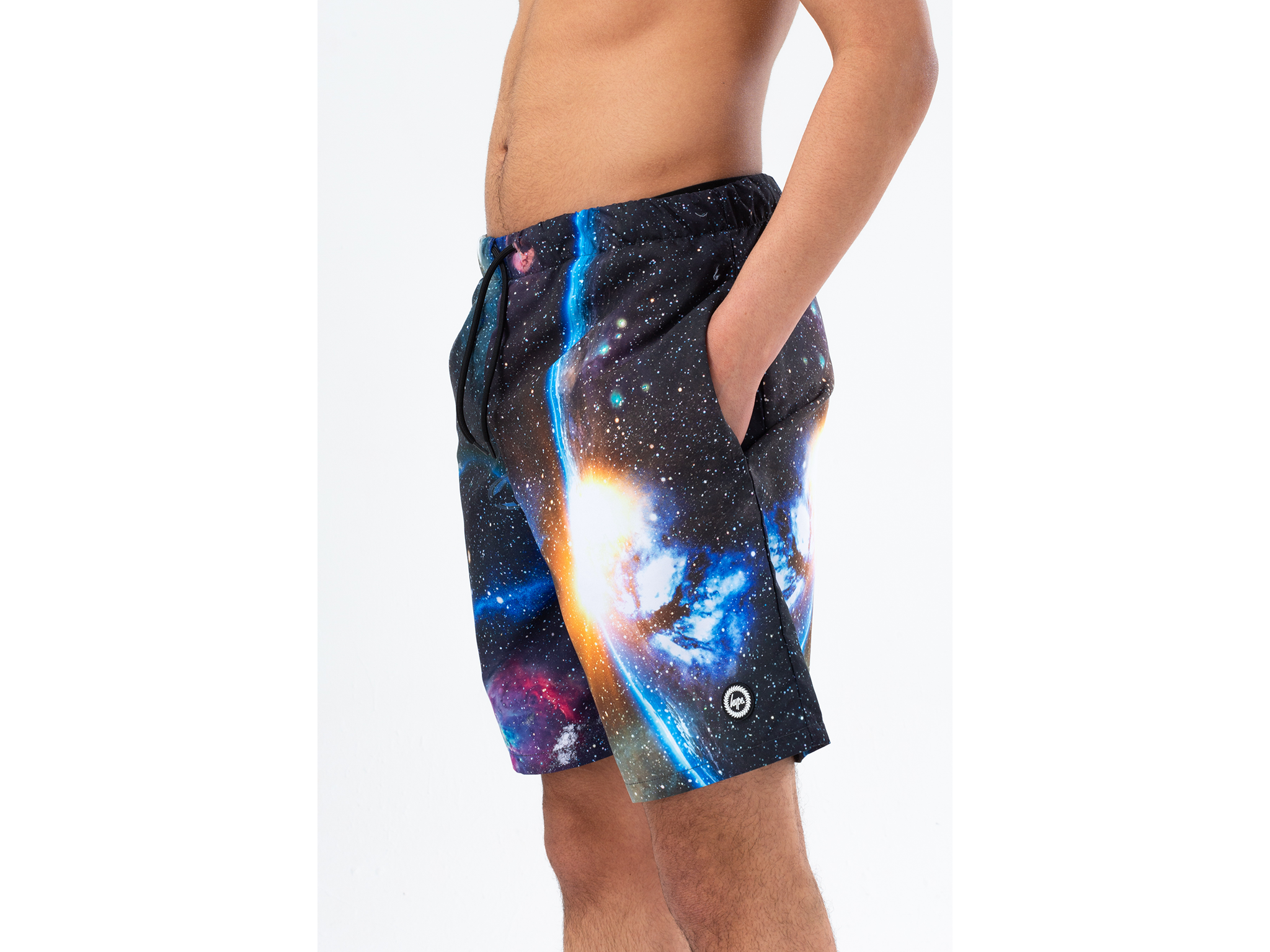 Hype black odyssey crest board shorts.png