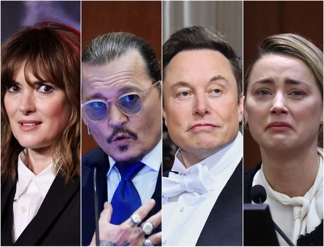 <p>(Left-right) Winona Ryder, Johnny Depp, Elon Musk, Amber Heard</p>