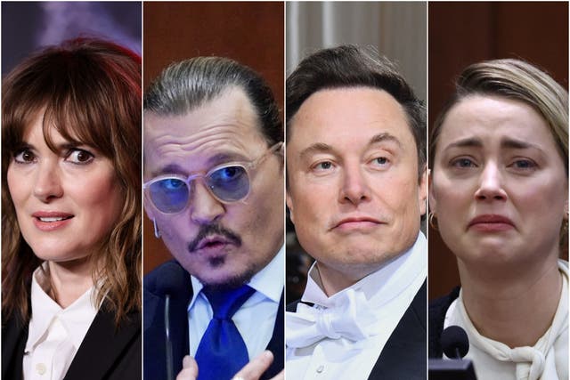 <p>(Left-right) Winona Ryder, Johnny Depp, Elon Musk, Amber Heard</p>