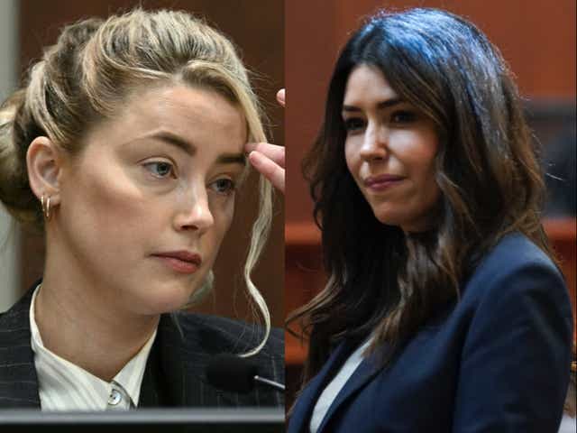 Amber Heard y Camille Vasquez en el juzgado del condado de Fairfax en Fairfax, Virginia – Sra. Heard el 17 de mayo, Sra. Vasquez el 18 de mayo