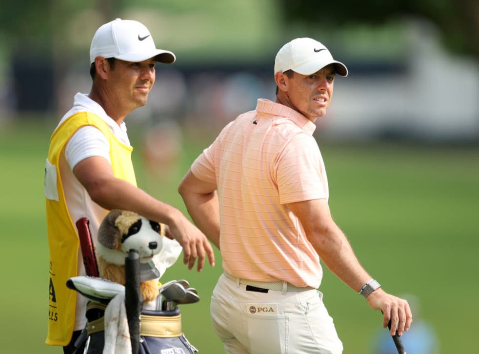 <p>Rory McIlroy remains in contention despite a disappointing second round</p>