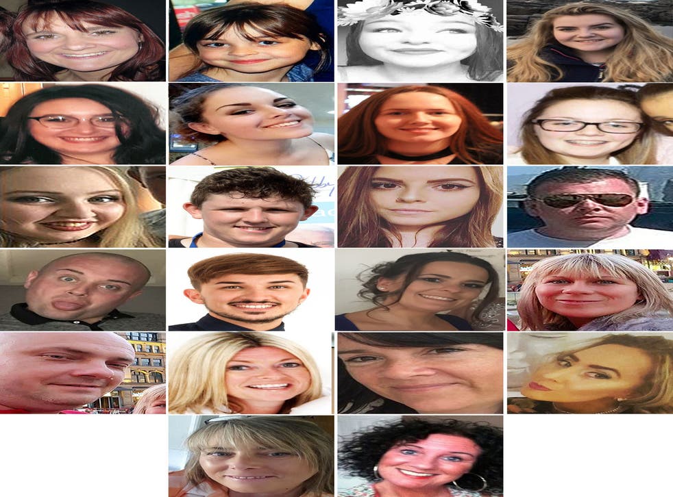 Some of the 22 victims of the terror attack during the Ariana Grande concert at the Manchester Arena in May 2017 (Handout/PA)
