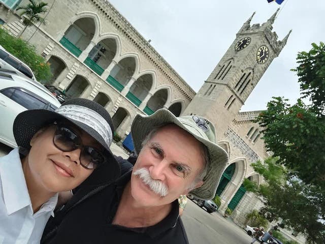 Retired British geologist Jim Fitton and his wife Sarijah (Family handout/PA)