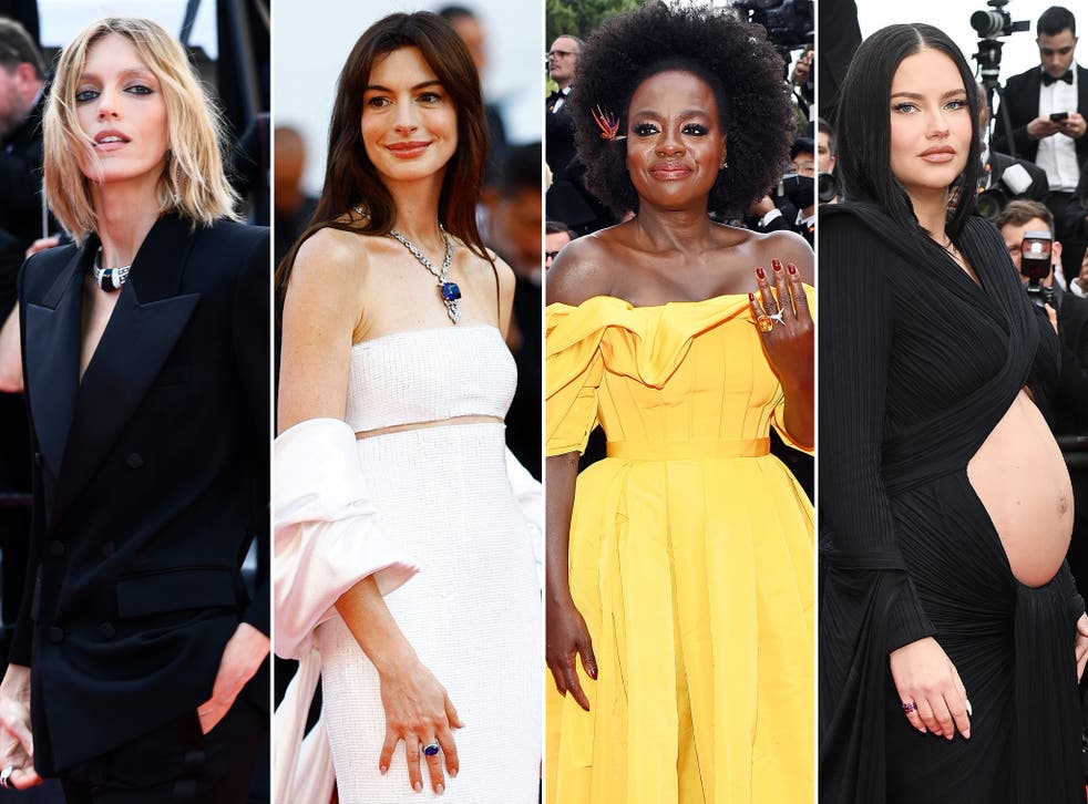 <p>Anja Rubik, Anne Hathaway, Viola Davis and Adriana Lima at Cannes 2022</p>