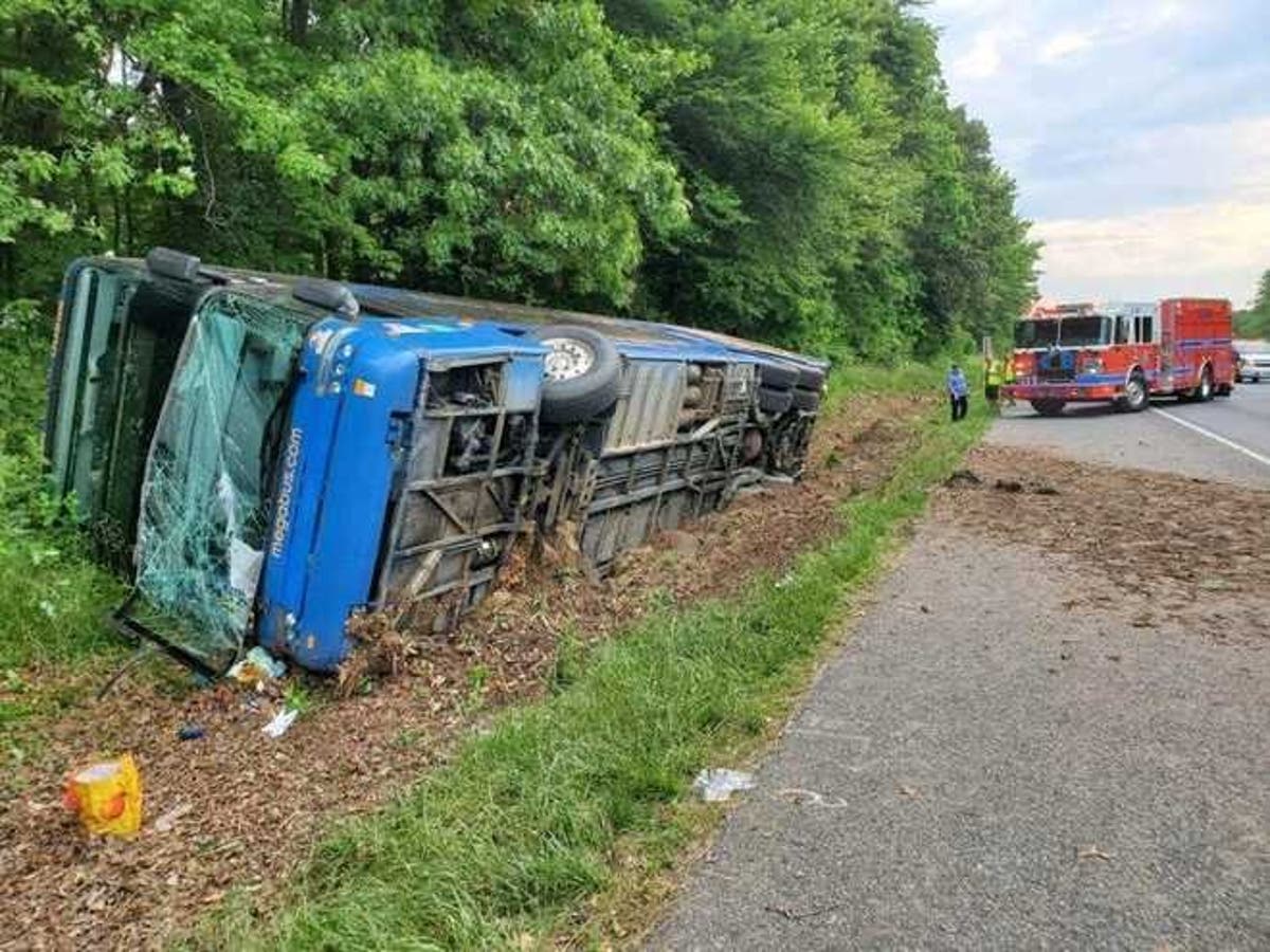 At least 15 people hospitalised after Megabus crash in Maryland