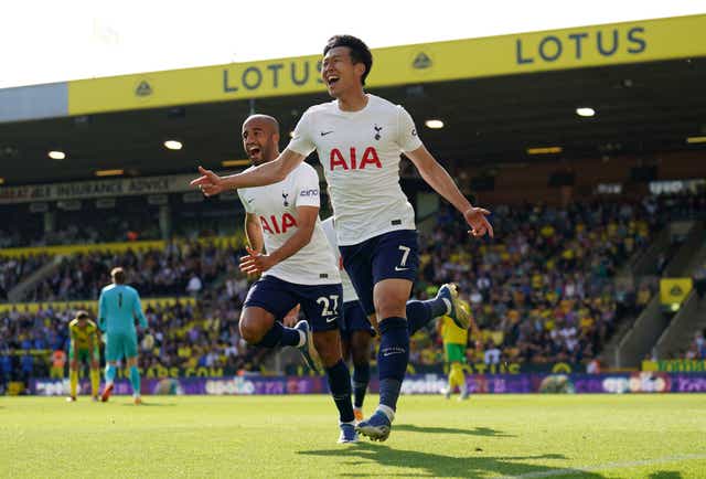 <p>Son Heung-min and Spurs finished the season on a high at Carrow Road</p>