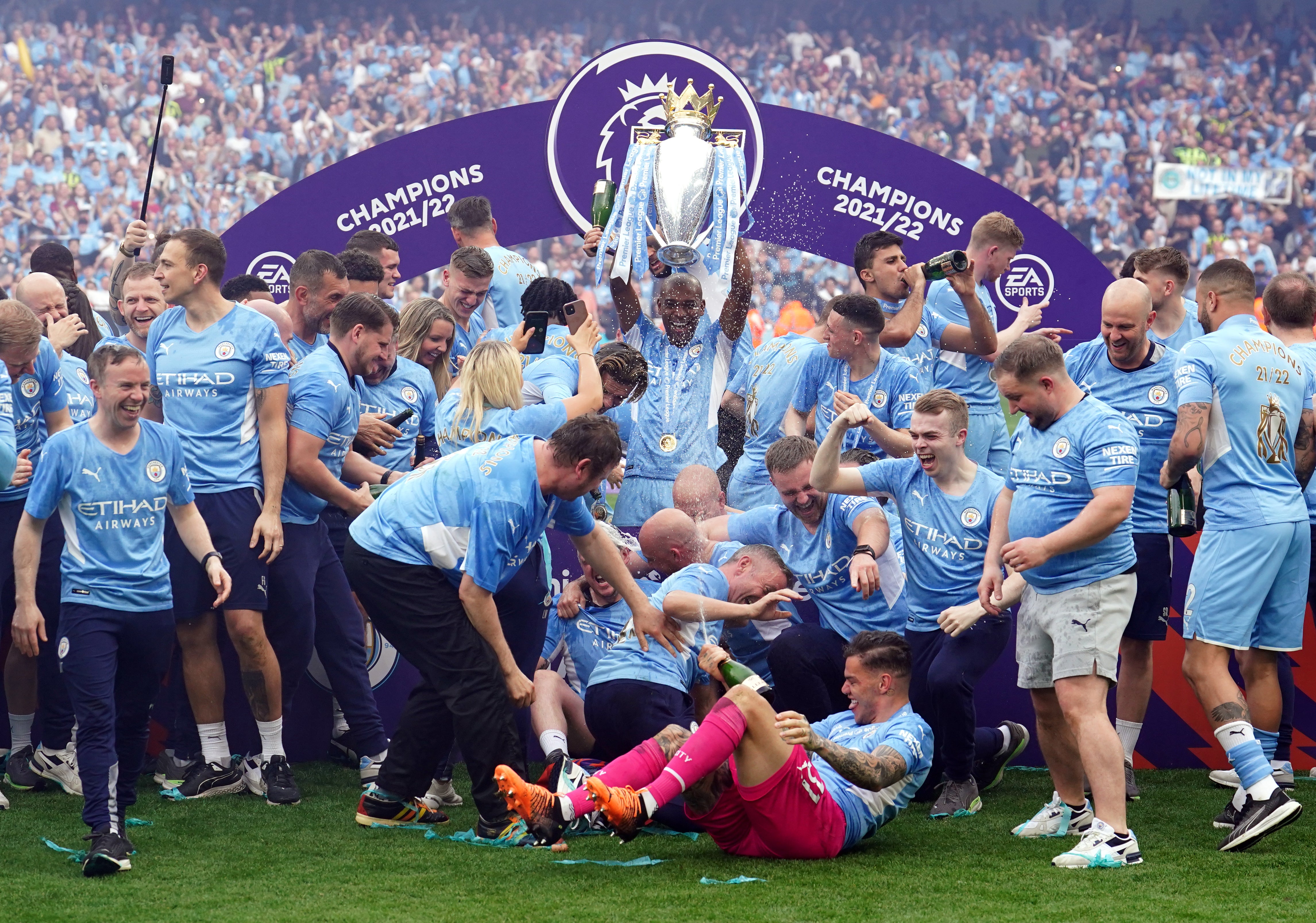 Pep Guardiola labels Manchester City players 'legends' after title success