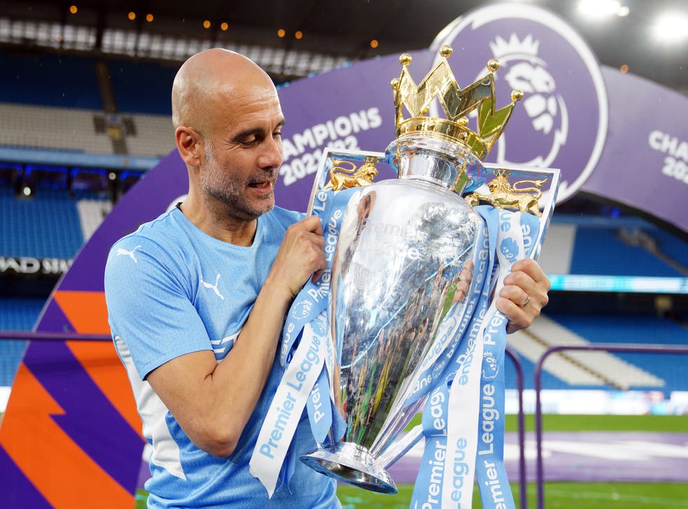 Pep Guardiola celebrated his fourth Premier League title win with Manchester City (Martin Rickett/PA)