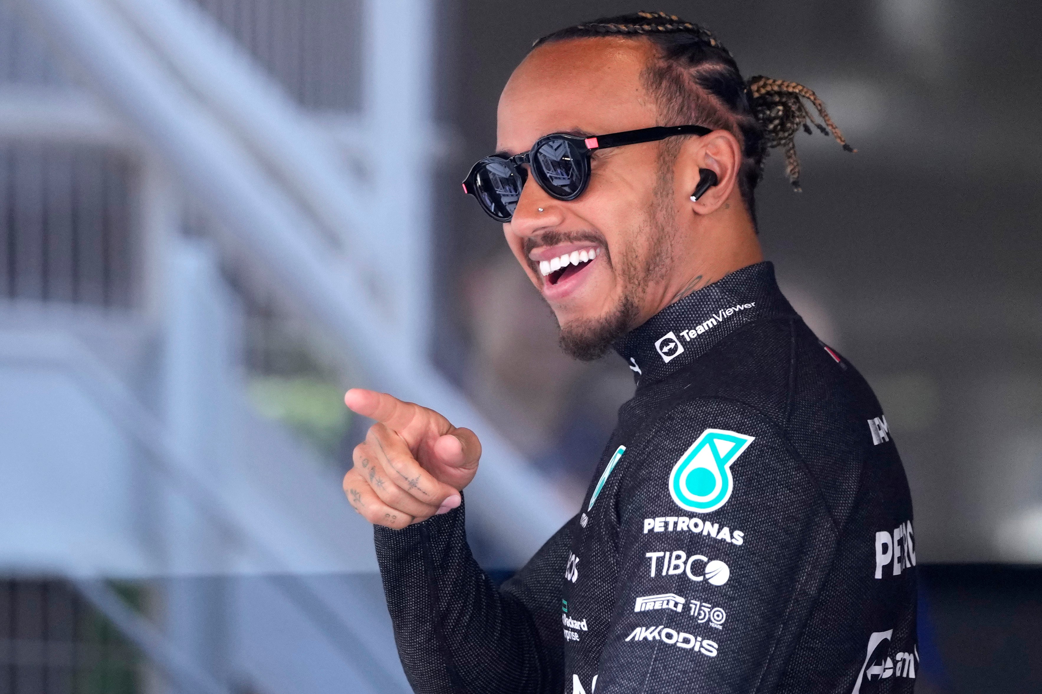Lewis Hamilton enjoyed a morale-boosting drive as he clinched fifth place (Manu Fernandez/AP)