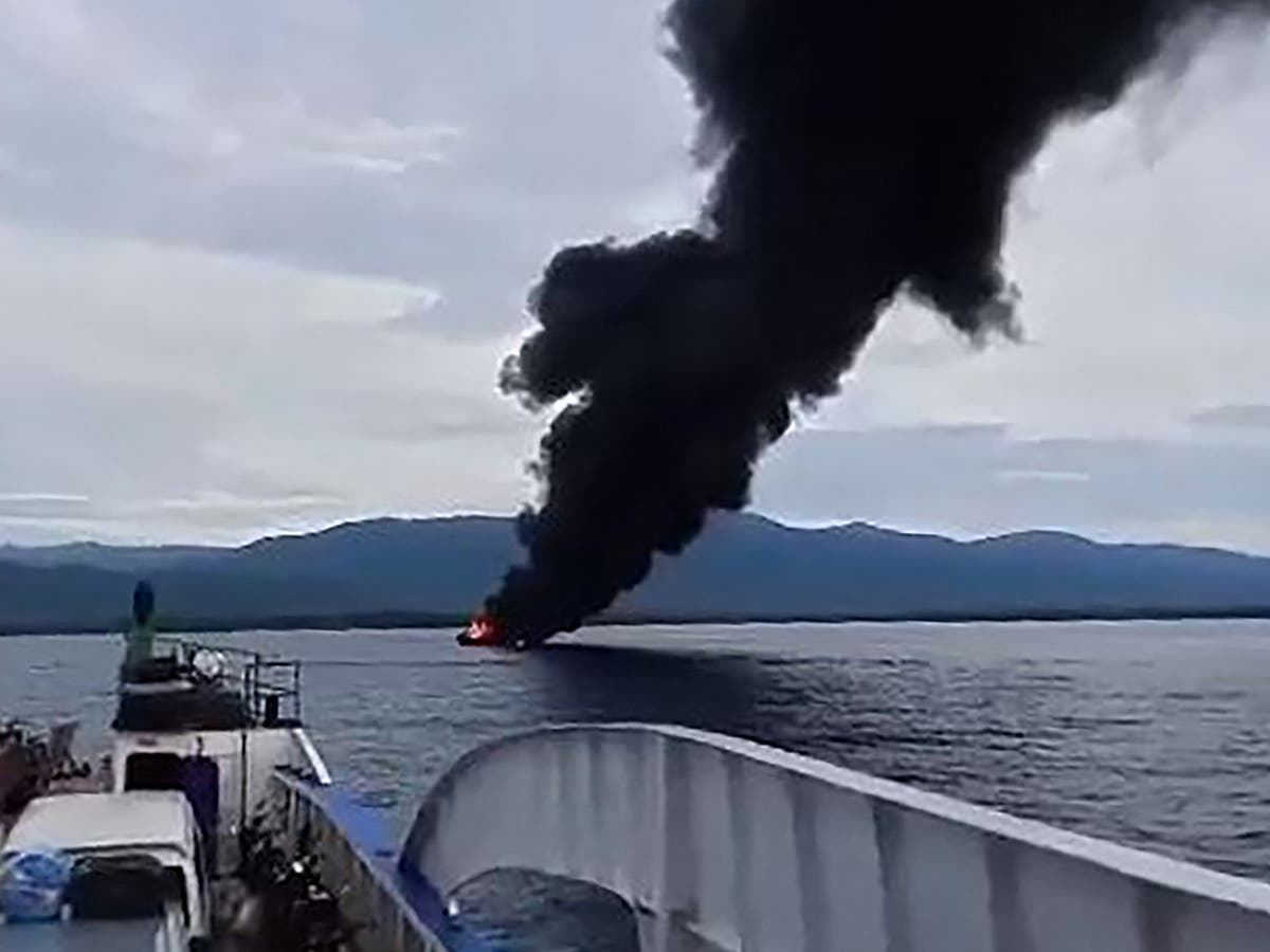 Seven killed as passengers forced to jump from burning ferry in Philippines