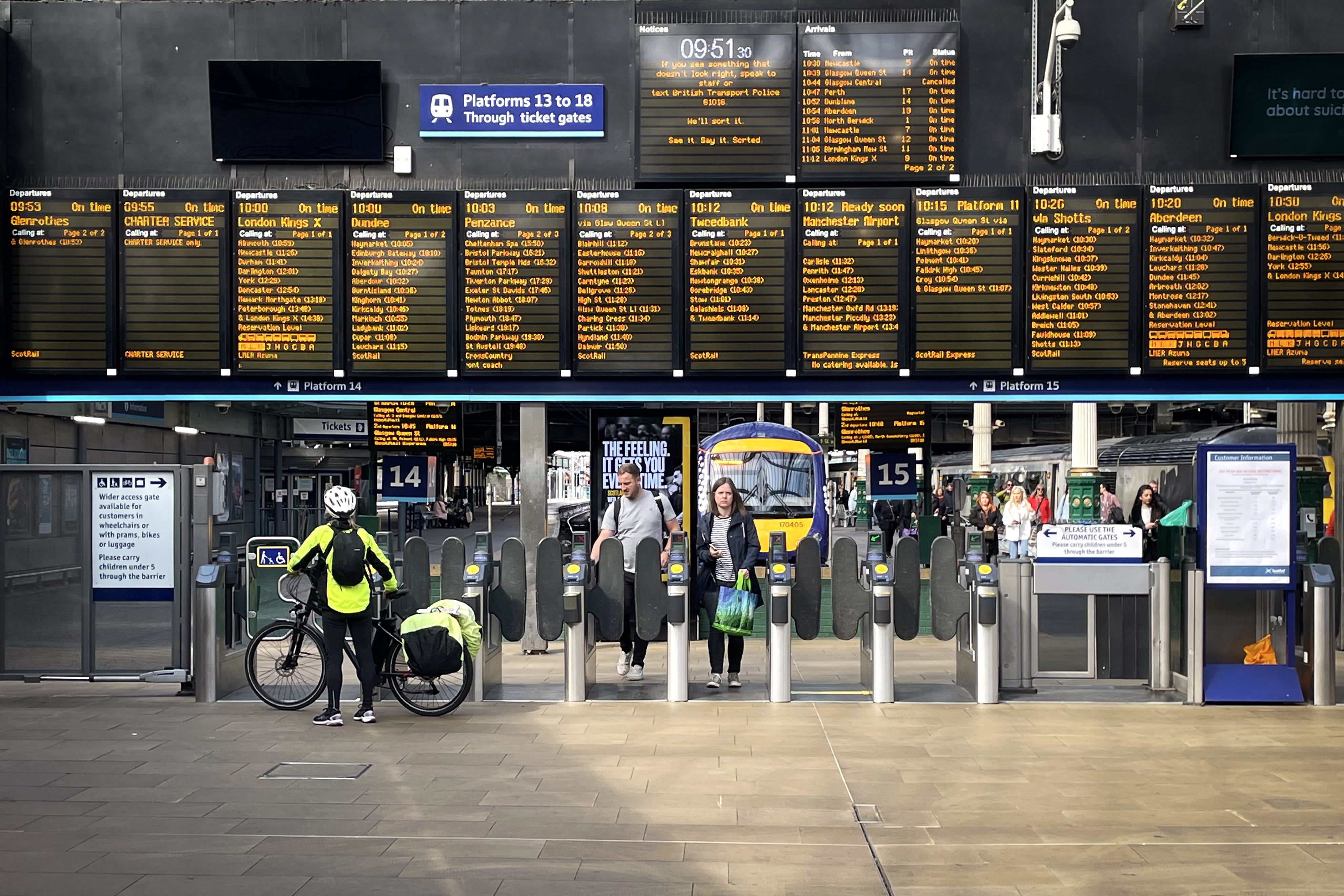A new temporary timetable may mean delays and inconvenience for travellers at Edinburgh Waverley (Jane Barlow/PA)