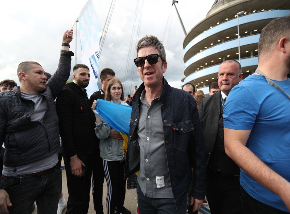 <p>Noel Gallagher was injured as he celebrated Manchester City’s Premier League title win </p>