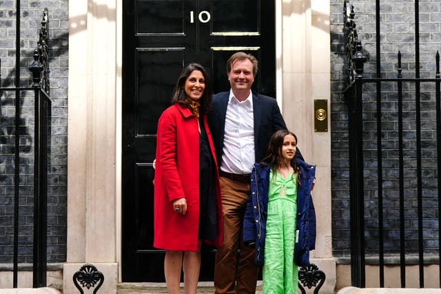 <p>Nazanin Zaghari-Ratcliffe with her husband Richard Ratcliffe and daughter Gabriella arriving in Downing Street on May 13</p>