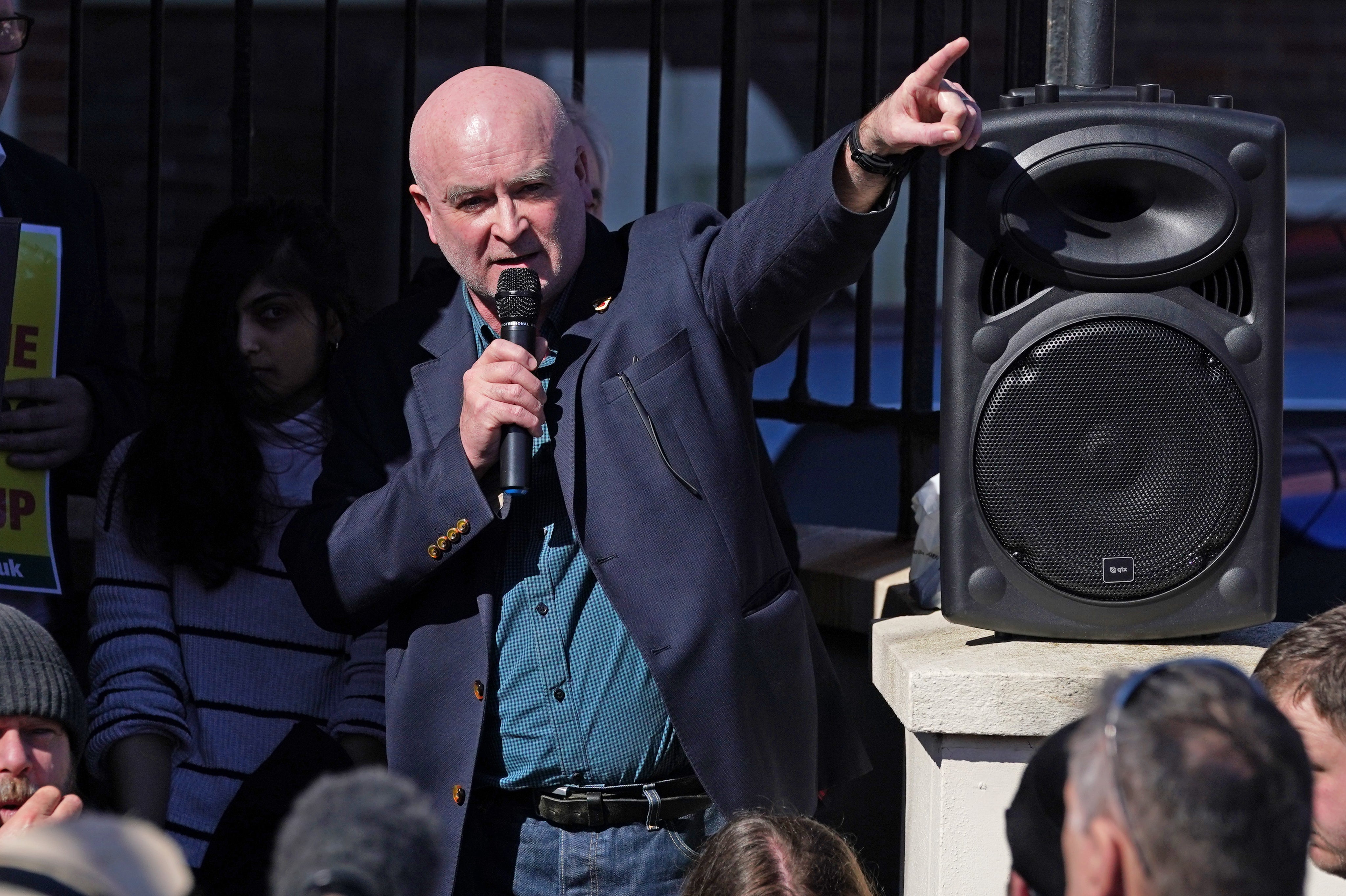 Mick Lynch of the RMT said his union would not accept detrimental pay and conditions (Gareth Fuller/PA)