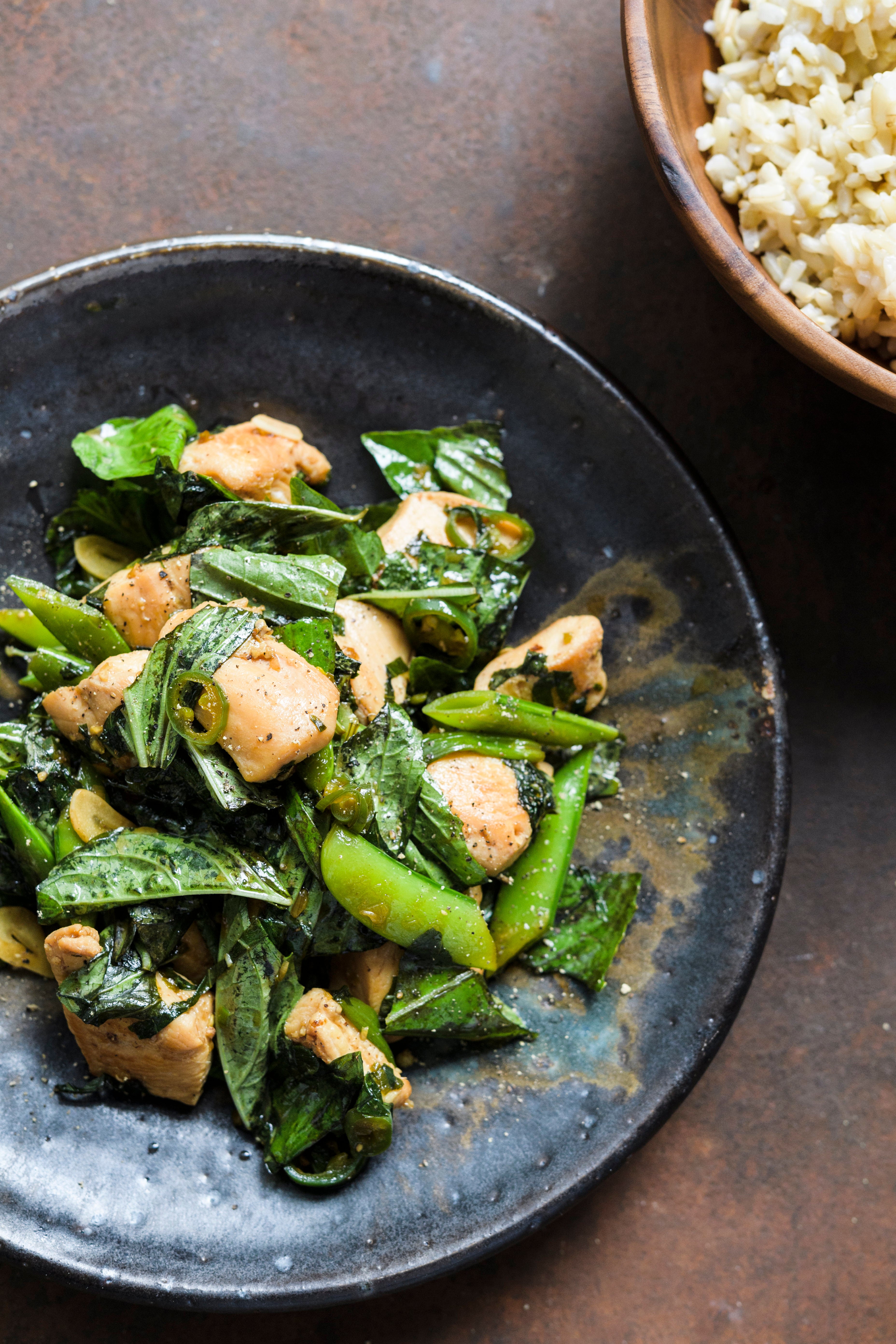 Thai chicken stir fry piles on basil by the fistful The Independent