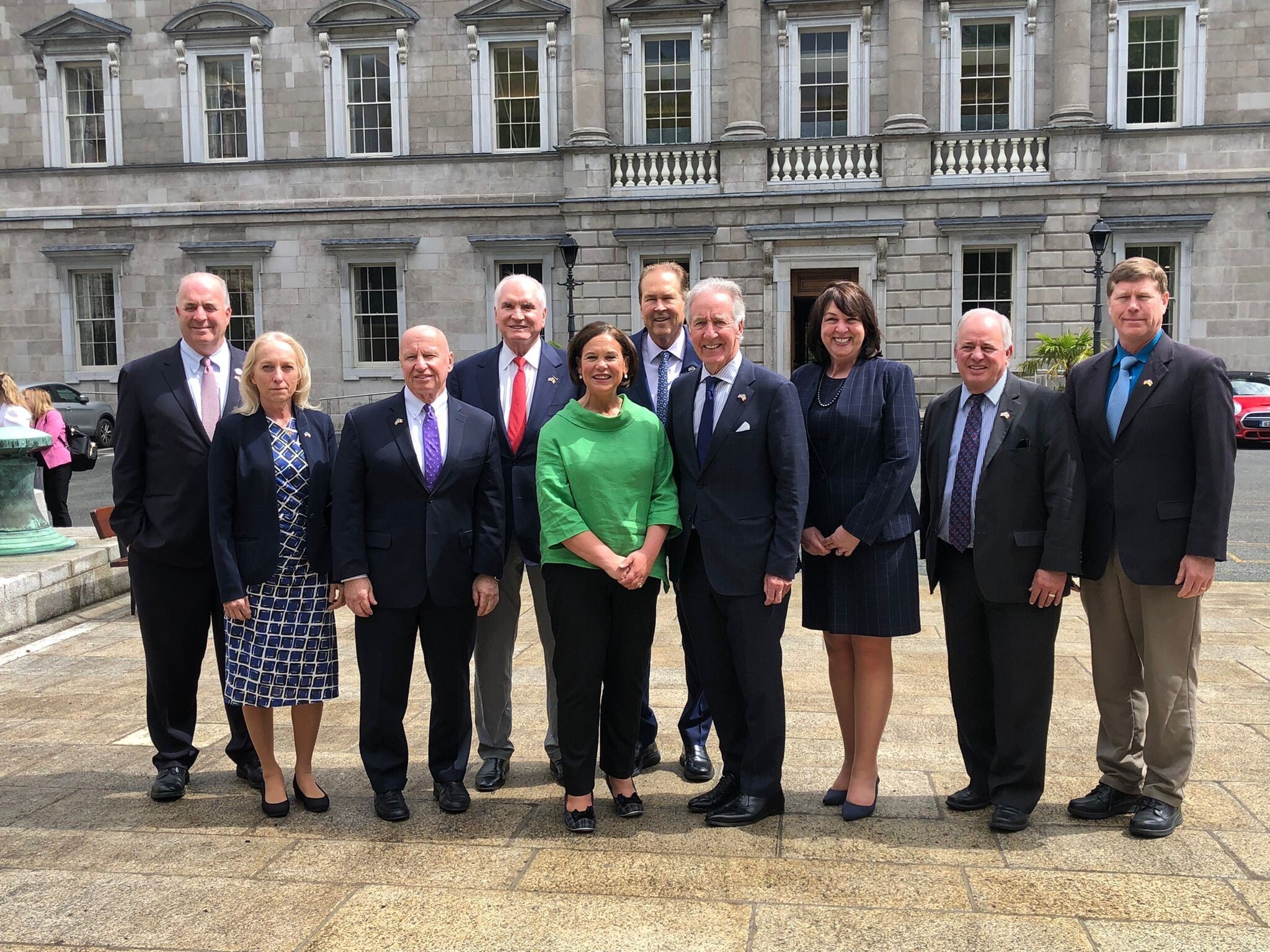 Sinn Fein leader Mary Lou McDonald (centre) with the bipartisan US congressional delegation (Sinn Fein/PA)