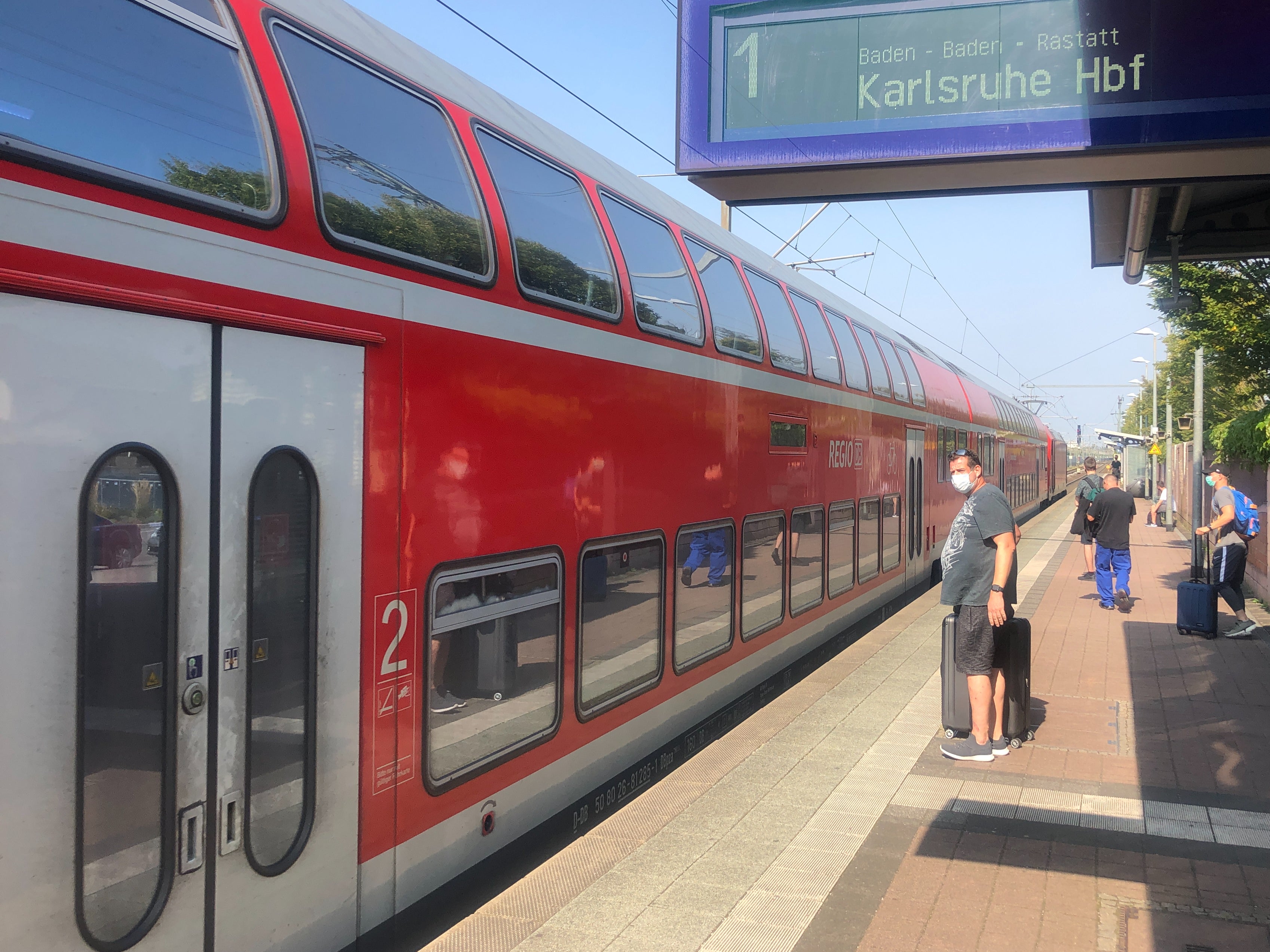 Nearly free: Regional Express train at Appenweier station in southwestern Germany