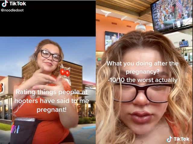 <p>Pregnant woman shares some of the comments she receives from Hooters customers </p>