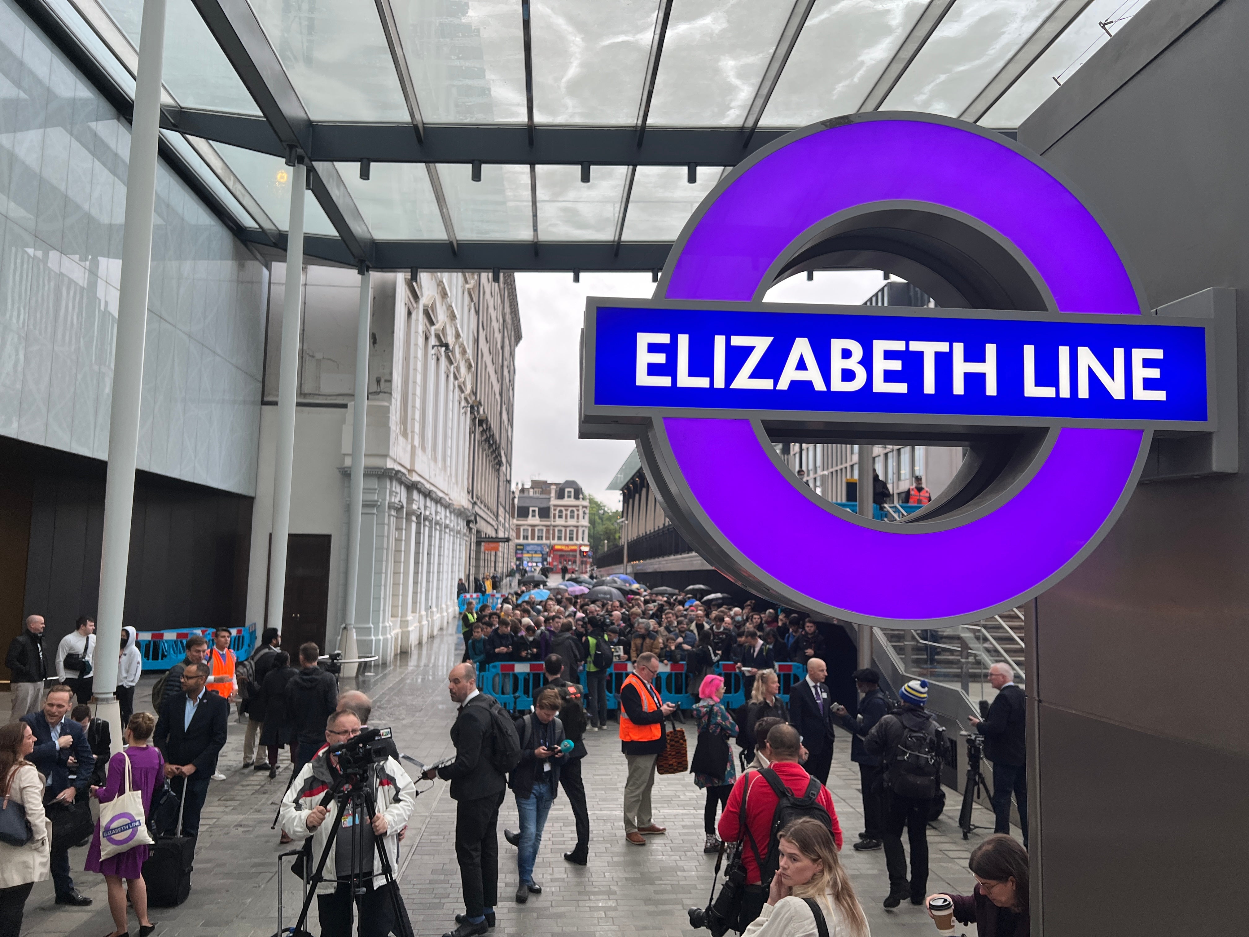 Action station: Crowds waiting at Paddington station in London for the first Crossrail passenger trains beneath the streets of London