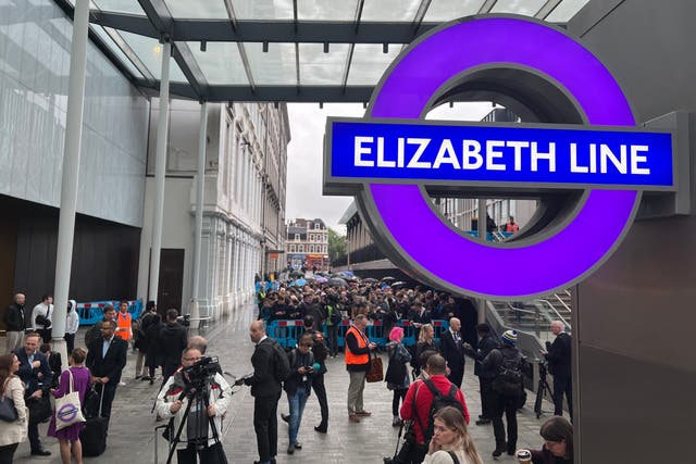 <p>Action station: Crowds waiting at Paddington station in London for the first Crossrail passenger trains beneath the streets of London</p>
