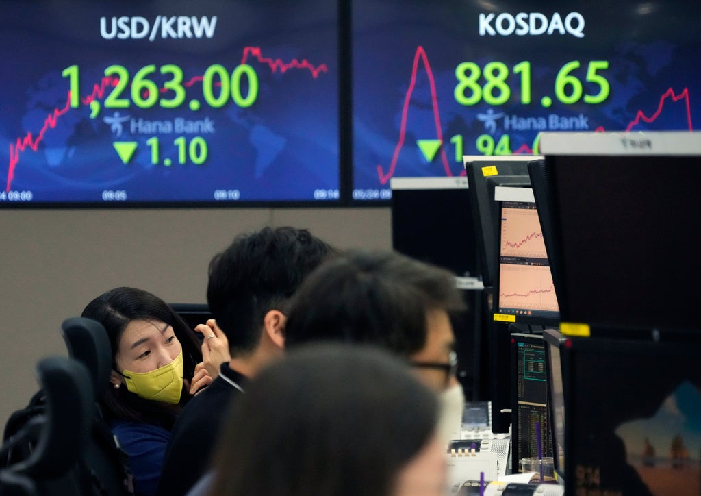 Asia shares trading lower as inflation worries cloud outlook