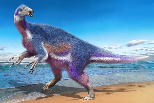 <p>Life reconstruction of Paralitherizinosaurus japonicus</p>