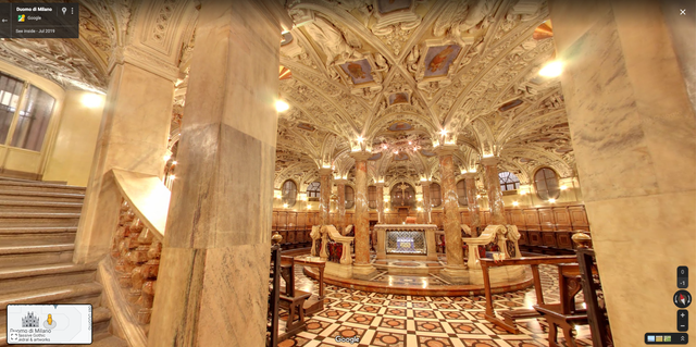 Inside the Duomo in Milan on Google Street View